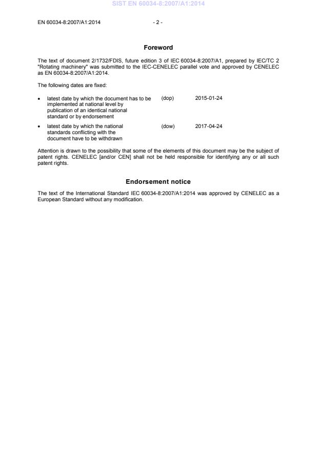 SIST EN 60034-8:2007/A1:2014 SIST EN 60034-8:2007/A1:2014 - Page 4 preview