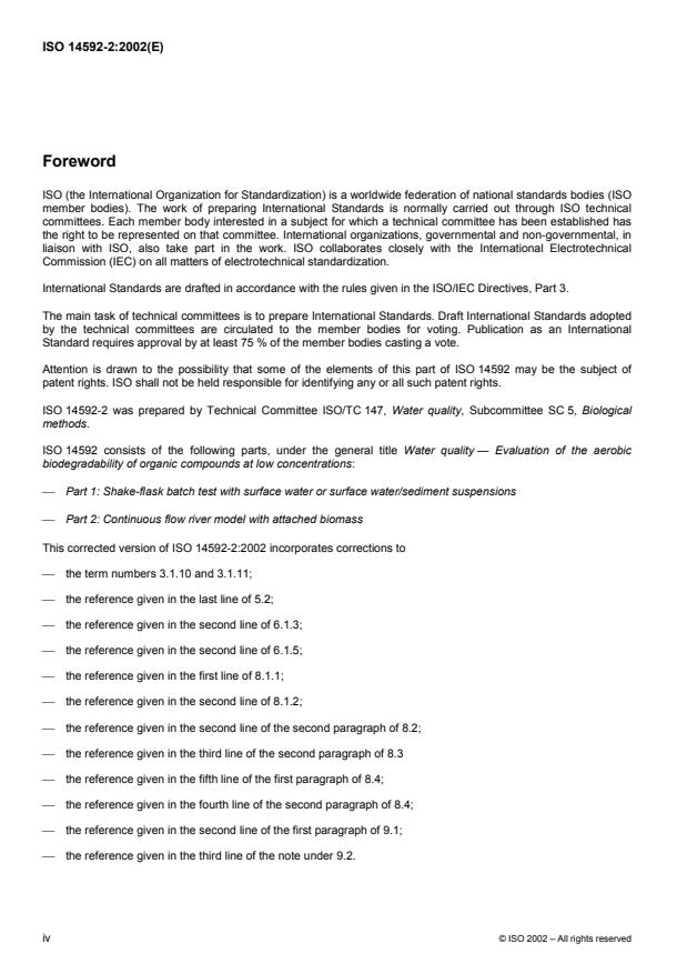 SIST ISO 14592-2:2010 ISO 14592-2:2002 - Water quality — Evaluation of the aerobic biodegradability of organic compounds at low concentrations — Part 2: Continuous flow river model with attached biomass
Released:8/13/2003 - Page 4 preview