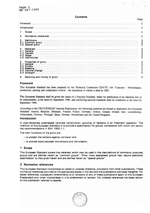 EN 447:1996 EN 447:1998 - Page 4 preview