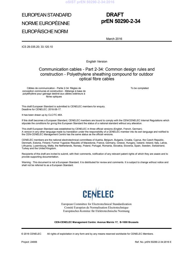 prEN 50290-2-34:2016