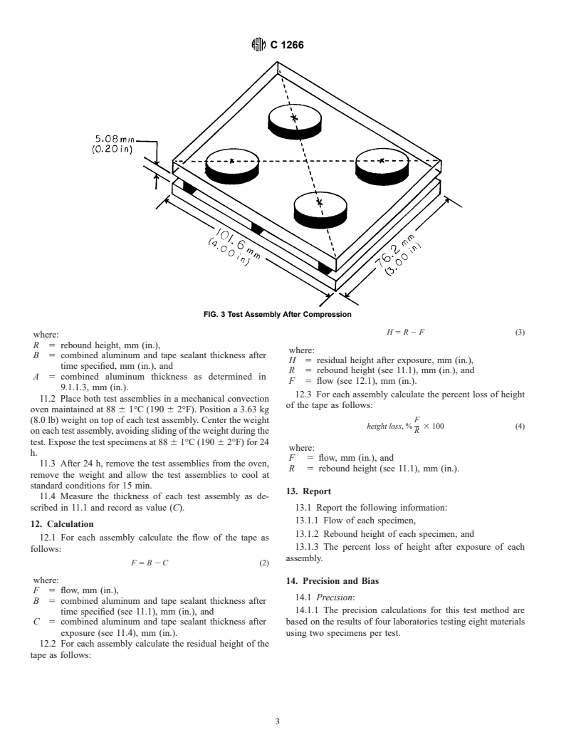 ASTM C1266-95 - Standard Test Method for Flow Characteristics of Preformed Tape Sealants