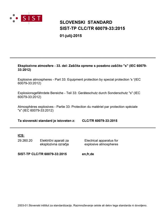 TP CLC/TR 60079-33:2015 - brez vodnega tiska, ker se prestavi na sredino standarda IEC