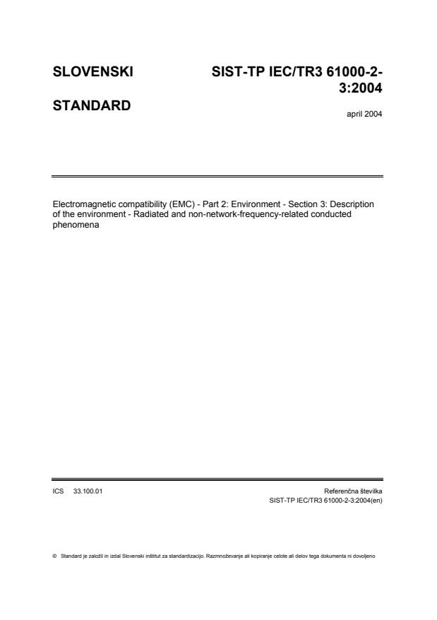 TP IEC/TR3 61000-2-3:2004
