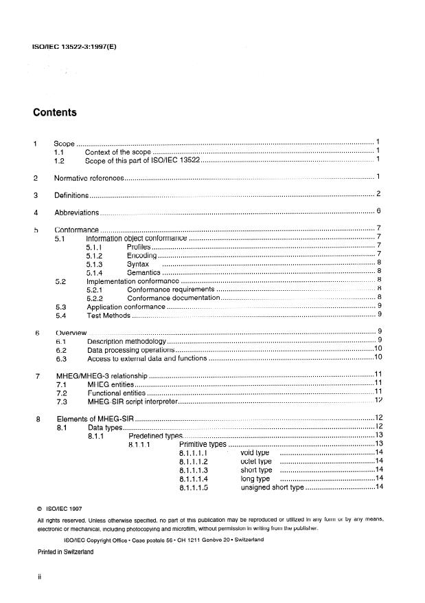 ISO/IEC 13522-3:1997 ISO/IEC 13522-3:1997 - Information technology -- Coding of multimedia and hypermedia information - Page 2 preview
