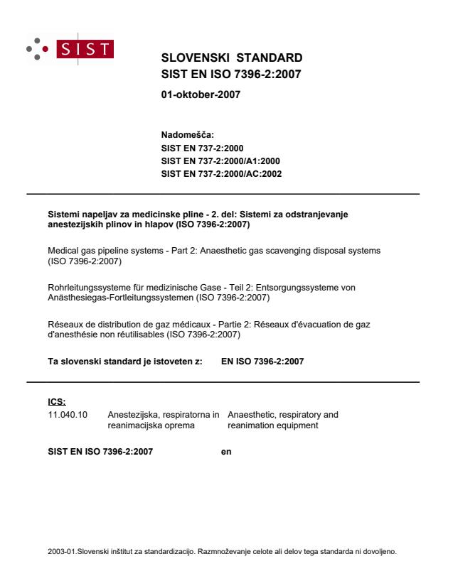 EN ISO 7396-2:2007