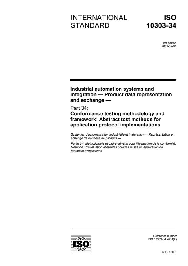 ISO 10303-34:2001 - Industrial automation systems and integration -- Product data representation and exchange