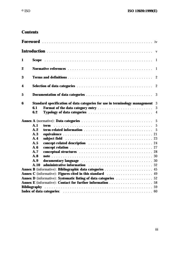 ISO 12620:1999 - Computer applications in terminology -- Data categories