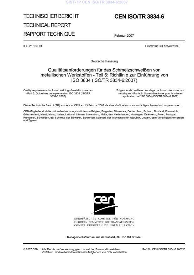 SIST-TP CEN ISO/TR 3834-6:2007 (DE)