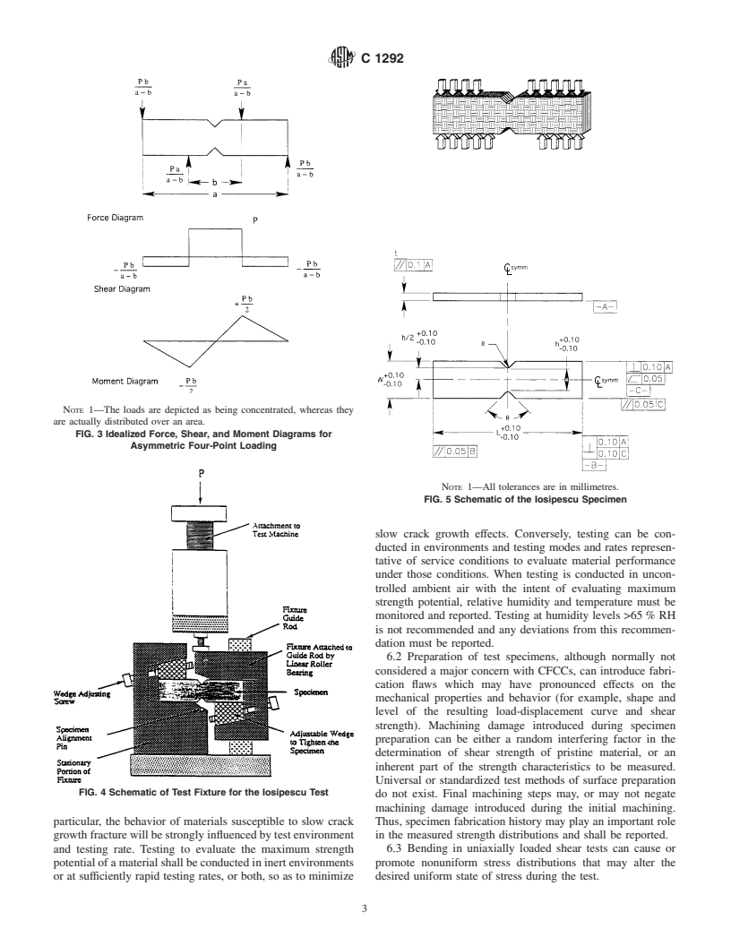 ASTM C1292-00 - Standard Test Method for Shear Strength of Continuous Fiber-Reinforced Advanced Ceramics at Ambient Temperatures