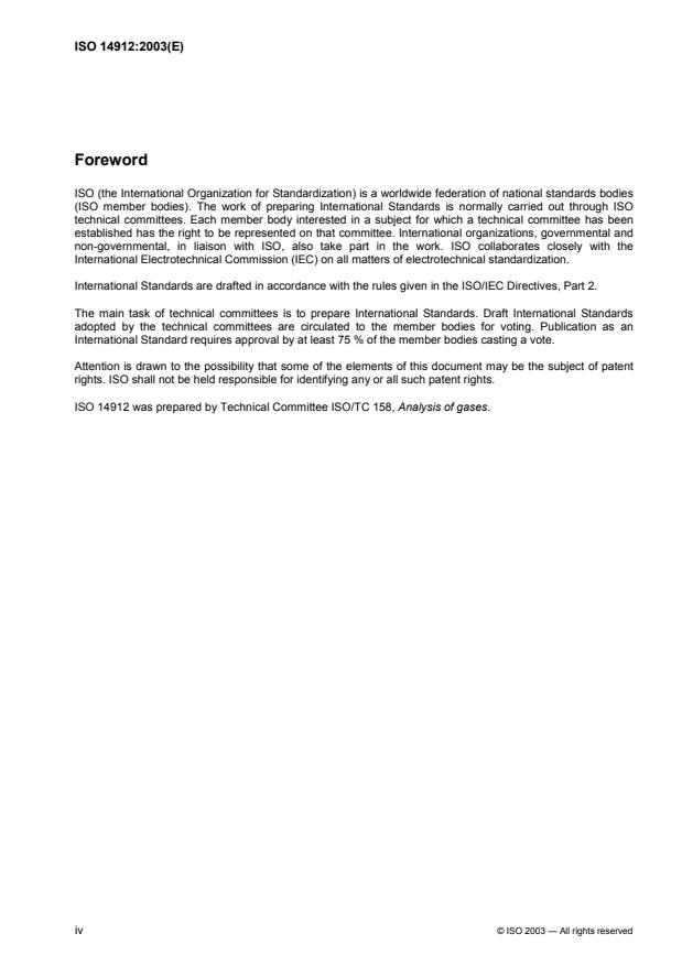 ISO 14912:2003 ISO 14912:2003 - Gas analysis -- Conversion of gas mixture composition data - Page 4 preview