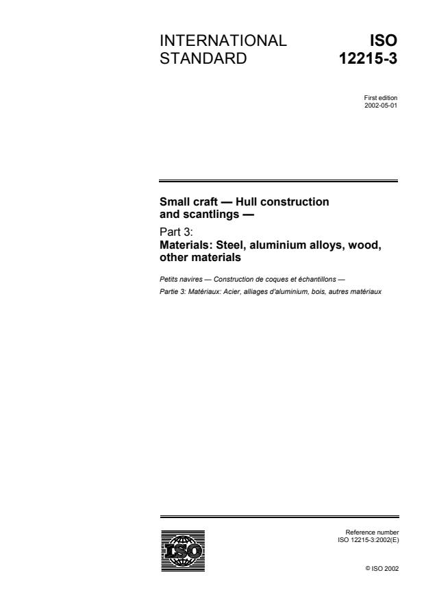 ISO 12215-3:2002 - Small craft -- Hull construction and scantlings