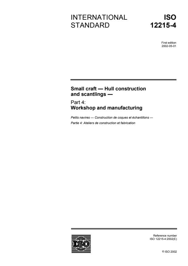 ISO 12215-4:2002 - Small craft -- Hull construction and scantlings