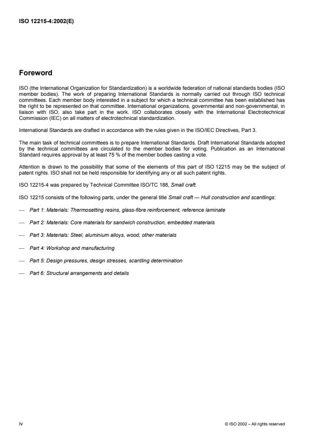 ISO 12215-4:2002 ISO 12215-4:2002 - Small craft -- Hull construction and scantlings - Page 4 preview