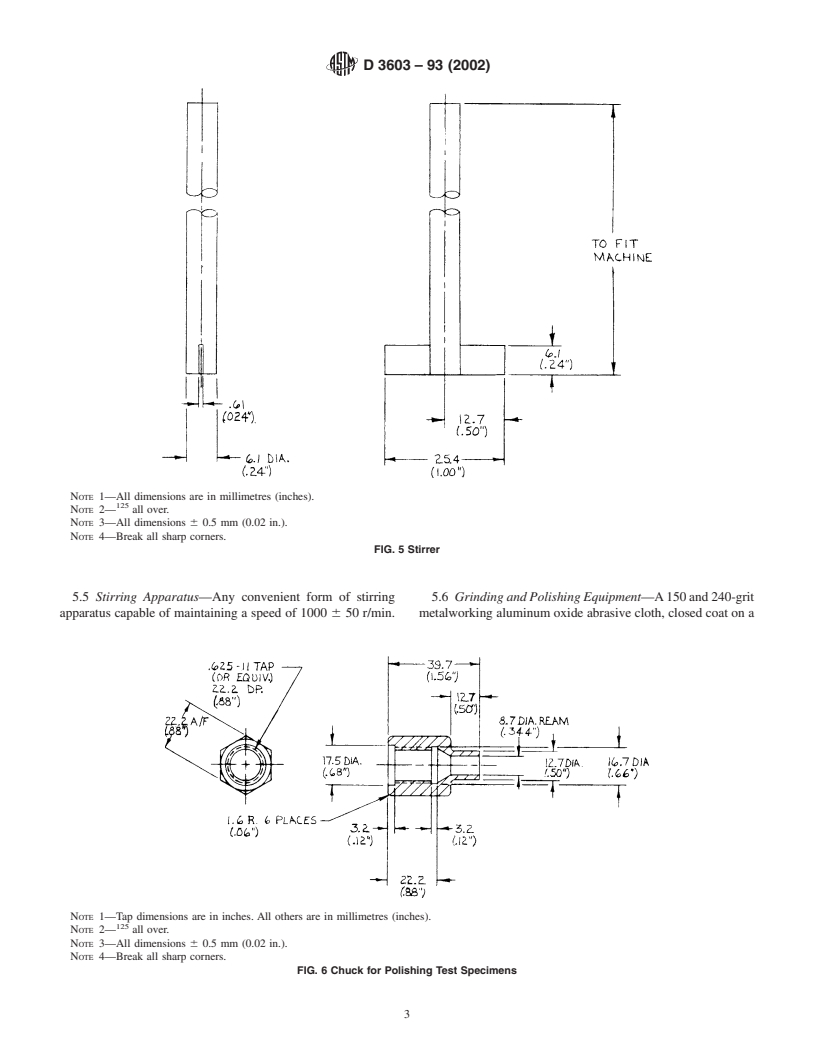 ASTM D3603-93(2002) - Standard Test Method for Rust-Preventing Characteristics of Steam Turbine Oil in the Presence of Water (Horizontal Disk Method)