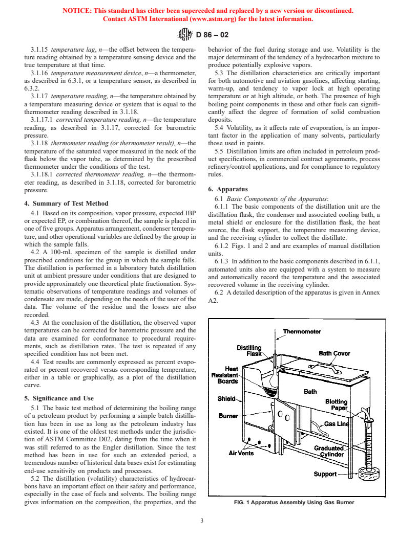 ASTM D86-02 - Standard Test Method for Distillation of Petroleum Products at Atmospheric Pressure