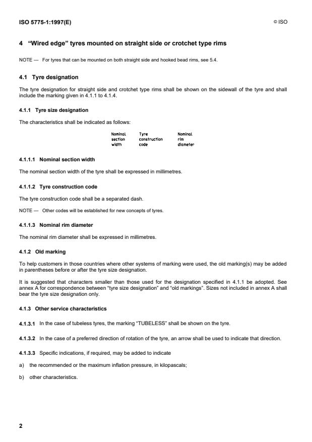 ISO 5775-1:1997 ISO 5775-1:1997 - Bicycle tyres and rims - Page 4 preview