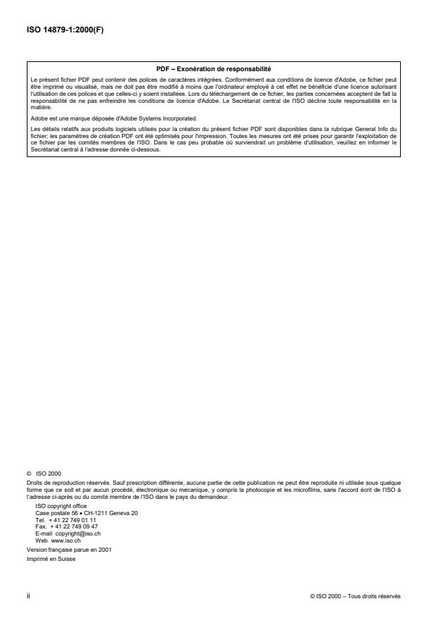 ISO 14879-1:2000 ISO 14879-1:2000 - Implants chirurgicaux -- Protheses totales de l'articulation du genou - Page 2 preview
