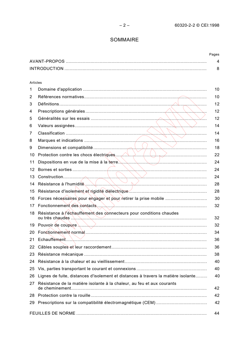 IEC 60320-2-2:1998 IEC 60320-2-2:1998 - Appliance couplers for household and similar general purposes - Part 2-2: Interconnection couplers for household and similar equipment
Released:8/28/1998
Isbn:2831844894 - Page 4 preview
