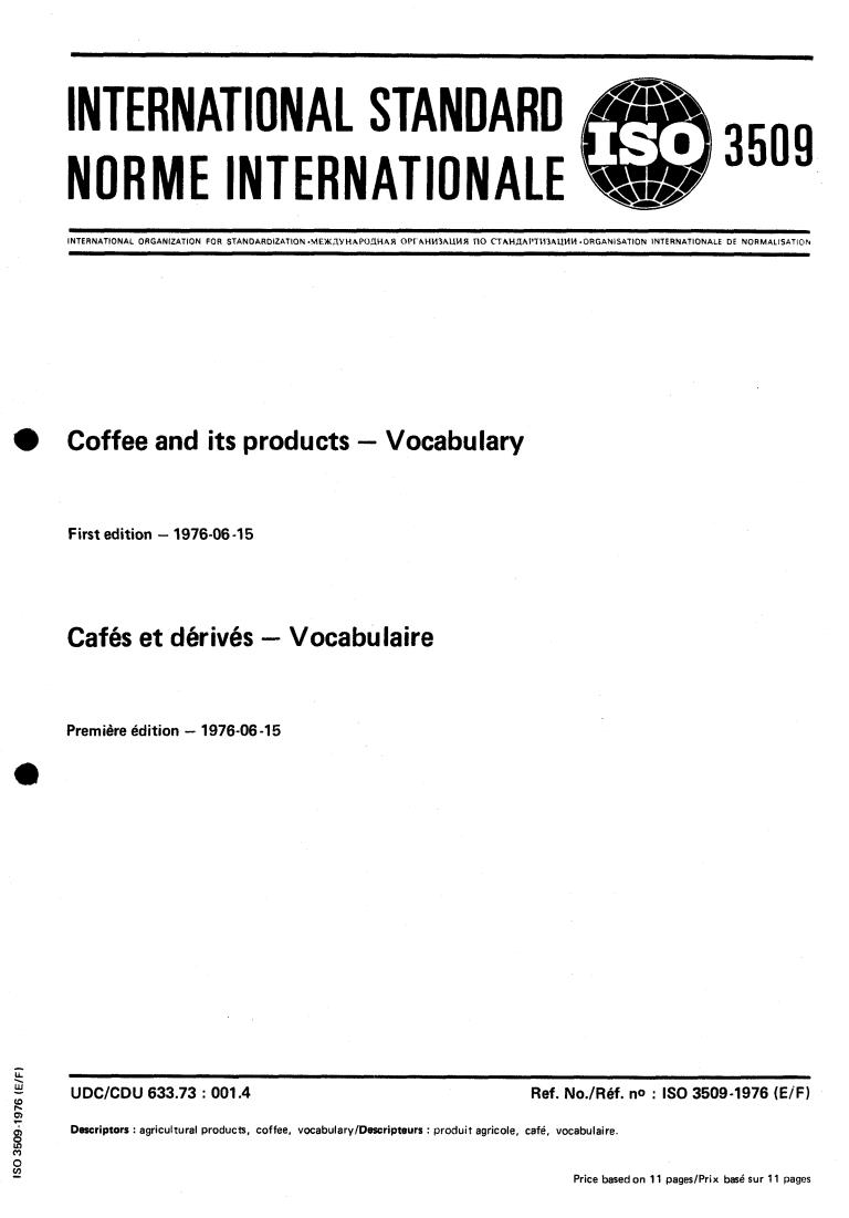 ISO 3509:1976 - Title missing - Legacy paper document
Released:1/1/1976