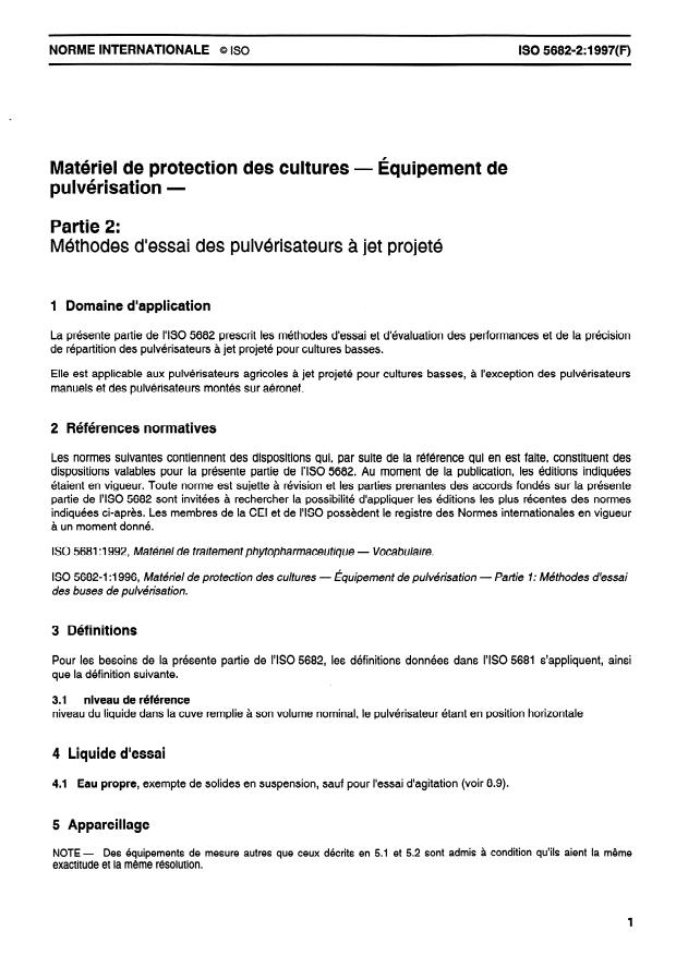 ISO 5682-2:1997 - Matériel de protection des cultures -- Équipement de pulvérisation