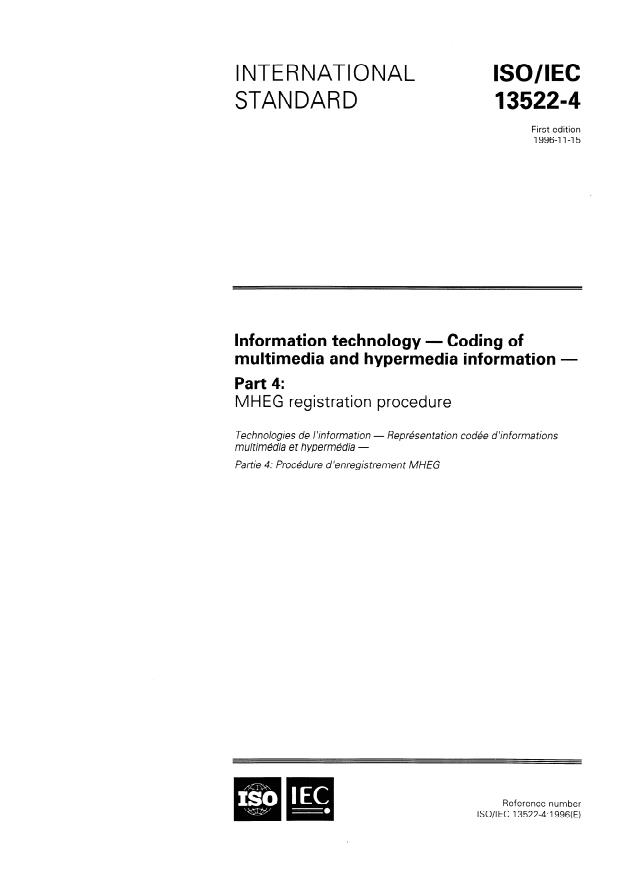 ISO/IEC 13522-4:1996 - Information technology -- Coding of multimedia and hypermedia information