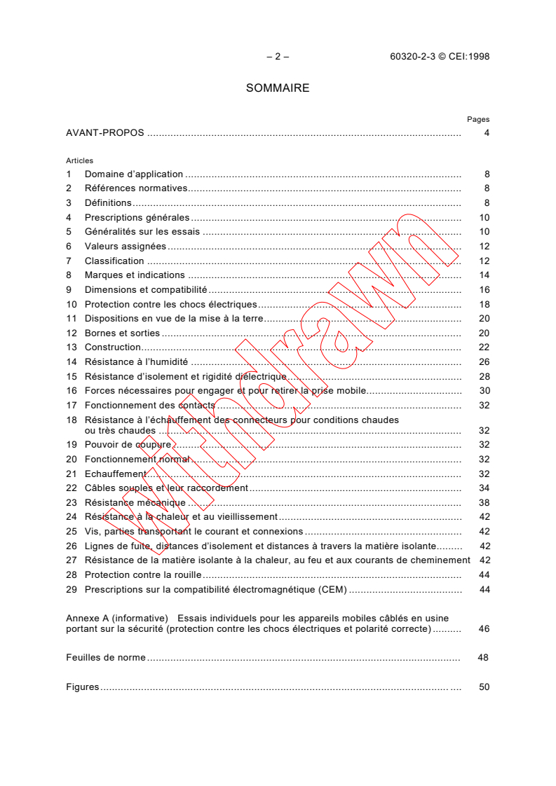 IEC 60320-2-3:1998 IEC 60320-2-3:1998 - Appliance coupler for household and similar general purposes - Part 2-3: Appliance coupler with a degree of protection higher than IPX0
Released:9/17/1998
Isbn:2831845084 - Page 4 preview