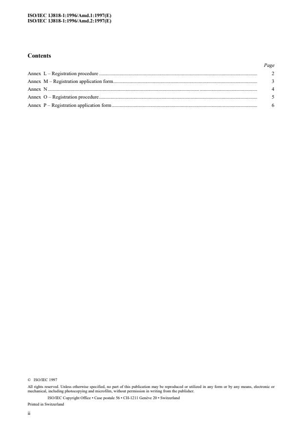 ISO/IEC 13818-1:1996/Amd 1:1997 ISO/IEC 13818-1:1996/Amd 1:1997 - Procedure for "copyright identifier" - Page 2 preview