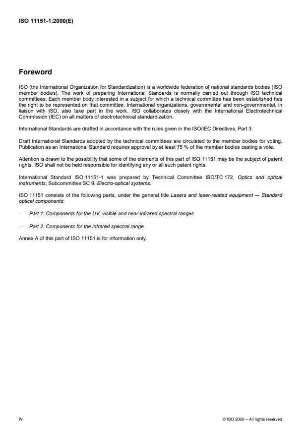 ISO 11151-1:2000 ISO 11151-1:2000 - Lasers and laser-related equipment -- Standard optical components - Page 4 preview