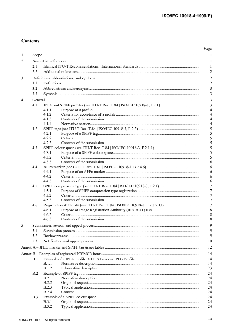 ISO/IEC 10918-4:1999 ISO/IEC 10918-4:1999 - Information technology — Digital compression and coding of continuous-tone still images: Registration of JPEG profiles, SPIFF profiles, SPIFF tags, SPIFF colour spaces, APPn markers, SPIFF compression types and Registration Authorities (REGAUT) — Part 4:
Released:8/12/1999