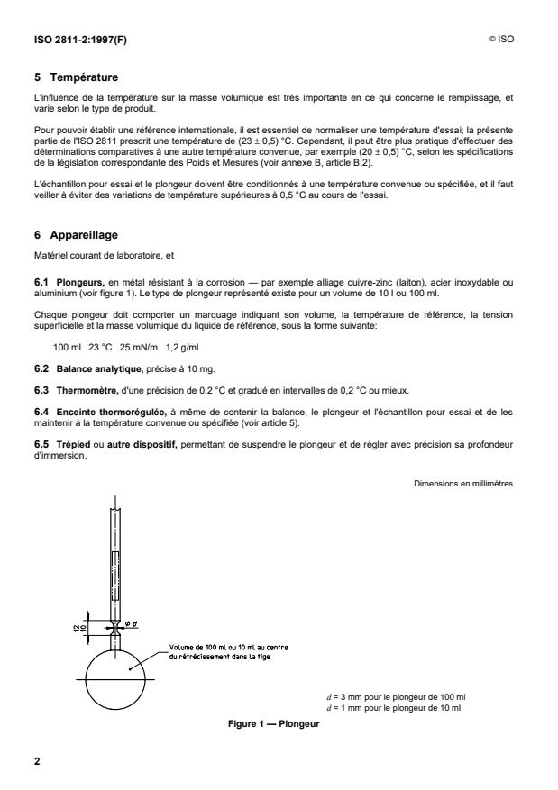 ISO 2811-2:1997 ISO 2811-2:1997 - Peintures et vernis -- Détermination de la masse volumique - Page 4 preview