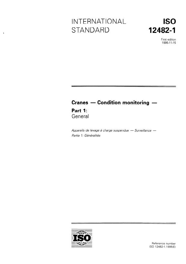 ISO 12482-1:1995 - Cranes -- Condition monitoring