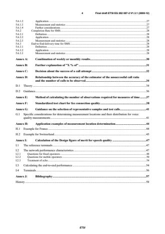 SIST-V ETSI/EG 202 057-2 V1.3.1:2009 ETSI EG 202 057-2 V1.3.1 (2008-12) - Speech Processing, Transmission and Quality Aspects (STQ); User related QoS parameter definitions and measurements; Part 2: Voice telephony, Group 3 fax, modem data services and SMS - Page 4 preview