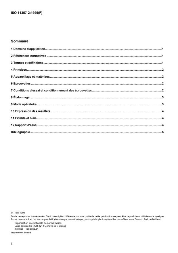 ISO 11357-2:1999 ISO 11357-2:1999 - Plastiques -- Analyse calorimétrique différentielle (DSC) - Page 2 preview