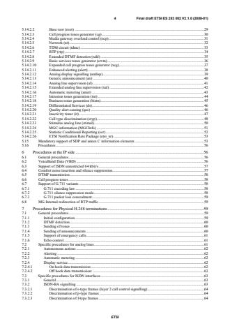 SIST ES 283 002 V2.1.0:2008 ETSI ES 283 002 V2.1.0 (2008-01) - Telecommunications and Internet converged Services and Protocols for Advanced Networking (TISPAN); H.248 Profile for controlling Access and Residential Gateways - Page 4 preview