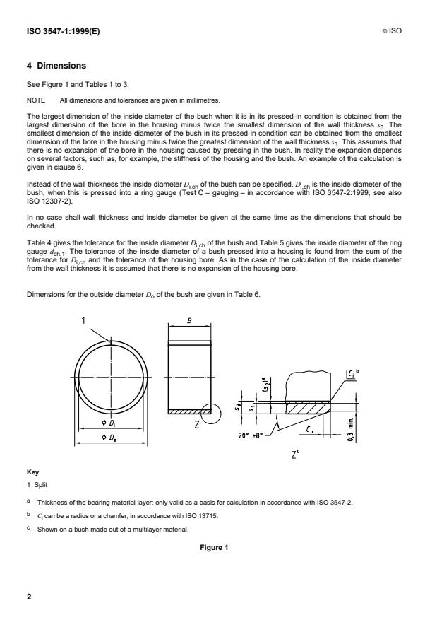 ISO 3547-1:1999 ISO 3547-1:1999 - Plain bearings -- Wrapped bushes - Page 4 preview