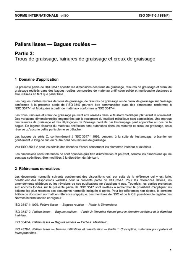 ISO 3547-3:1999 - Paliers lisses -- Bagues roulées
