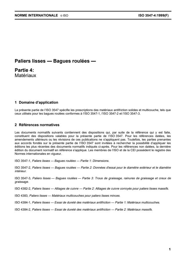 ISO 3547-4:1999 - Paliers lisses -- Bagues roulées