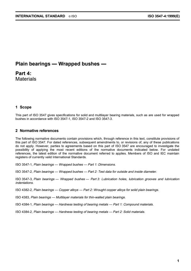 ISO 3547-4:1999 - Plain bearings -- Wrapped bushes