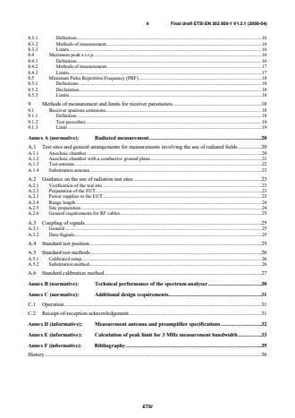 SIST EN 302 500-1 V1.2.1:2008 ETSI EN 302 500-1 V1.2.1 (2008-04) - Electromagnetic compatibility and Radio spectrum Matters (ERM); Short Range Devices (SRD) using Ultra WideBand (UWB) technology; Location Tracking equipment operating in the frequency range from 6 GHz to 8,5 GHz; Part 1: Technical characteristics and test methods - Page 4 preview