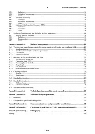 SIST EN 302 500-1 V1.2.1:2008 ETSI EN 302 500-1 V1.2.1 (2008-06) - Electromagnetic compatibility and Radio spectrum Matters (ERM); Short Range Devices (SRD) using Ultra WideBand (UWB) technology; Location Tracking equipment operating in the frequency range from 6 GHz to 8,5 GHz; Part 1: Technical characteristics and test methods - Page 4 preview