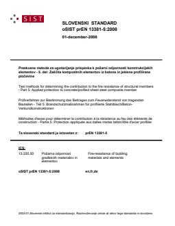 oSIST prEN 13381-5:2008 oSIST prEN 13381-5:2008 - Page 1 preview