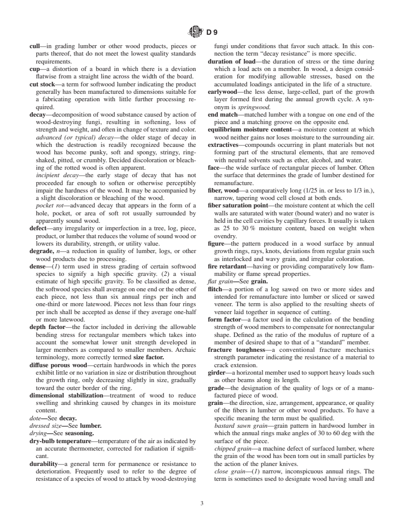 ASTM D9-87(1999) - Standard Terminology Relating to Wood