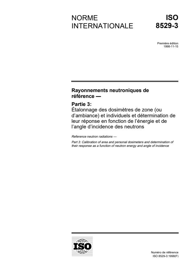 ISO 8529-3:1998 - Rayonnements neutroniques de référence