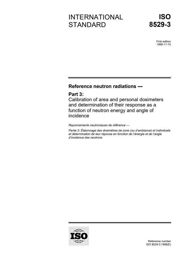 ISO 8529-3:1998 - Reference neutron radiations