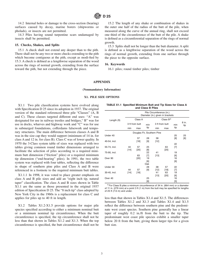 ASTM D25-99e1 - Standard Specification for Round Timber Piles