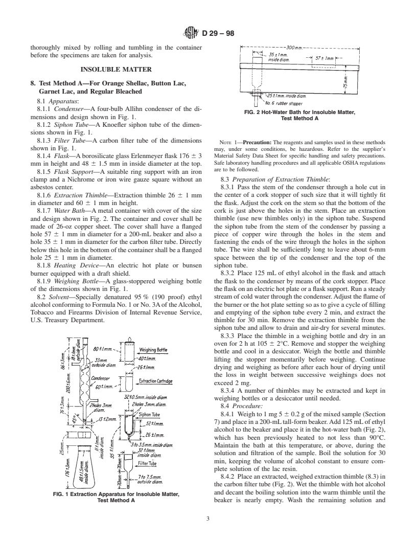 ASTM D29-98 - Standard Test Methods for Sampling and Testing Lac Resins (Withdrawn 2005)