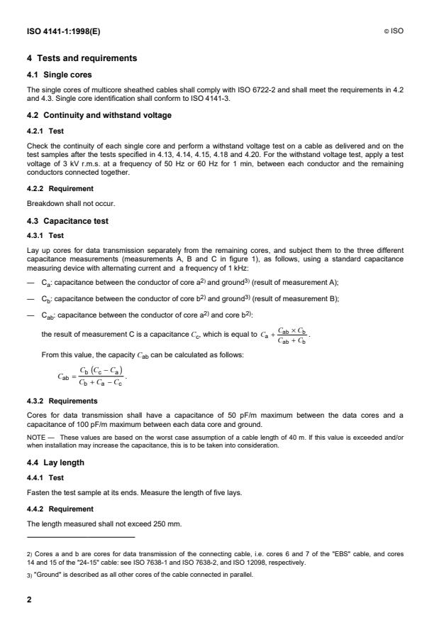 ISO 4141-1:1998 ISO 4141-1:1998 - Road vehicles -- Multi-core connecting cables - Page 4 preview