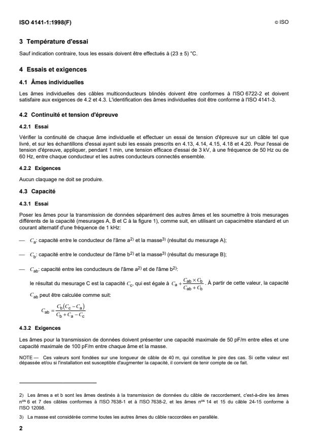 ISO 4141-1:1998 ISO 4141-1:1998 - Véhicules routiers -- Câbles de raccordement multiconducteurs - Page 4 preview