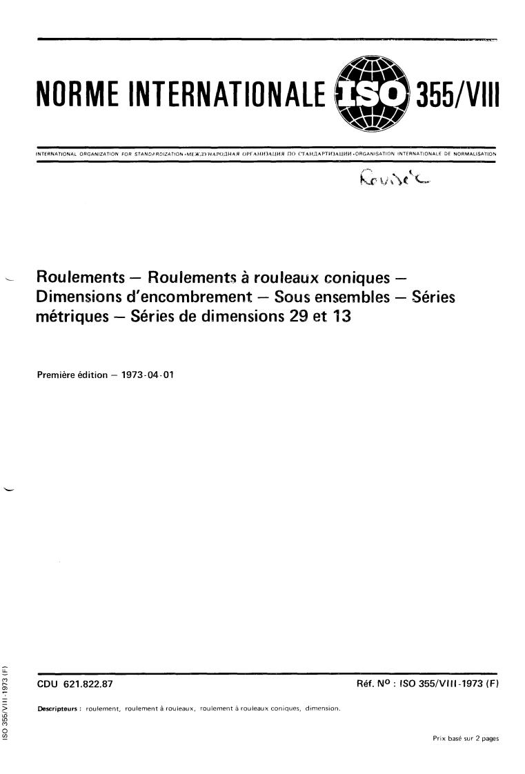 ISO 355-8:1973 - Title missing - Legacy paper document
Released:1/1/1973
