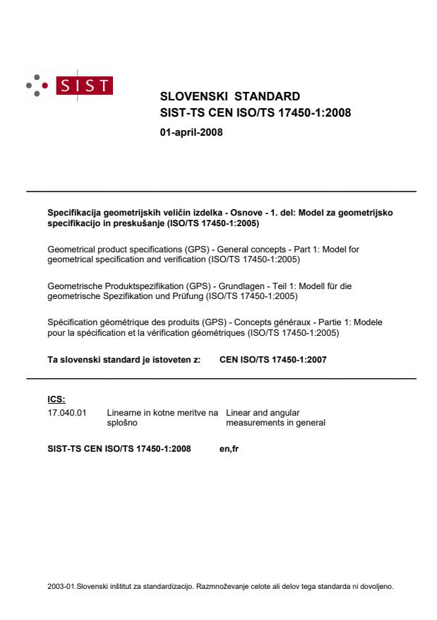 TS CEN ISO/TS 17450-1:2008